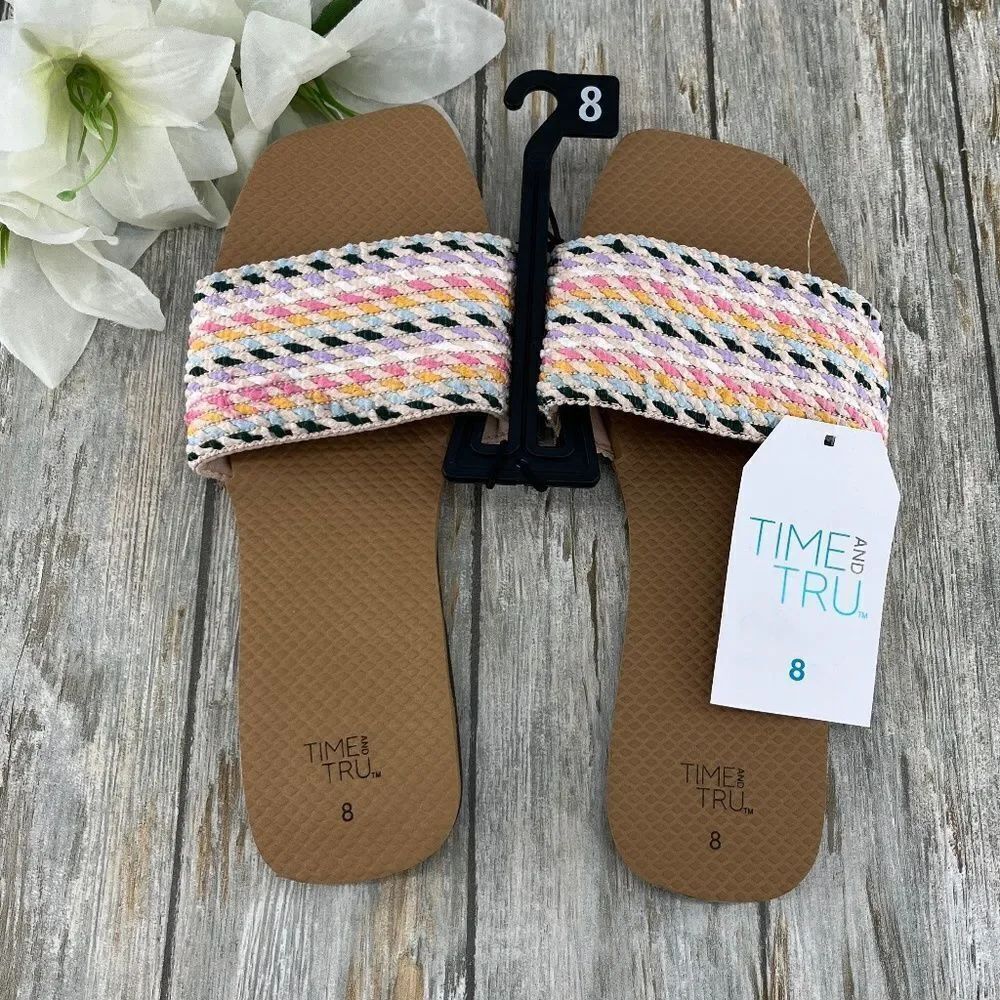Women's Woven Slide Sandals Shoes Size 8